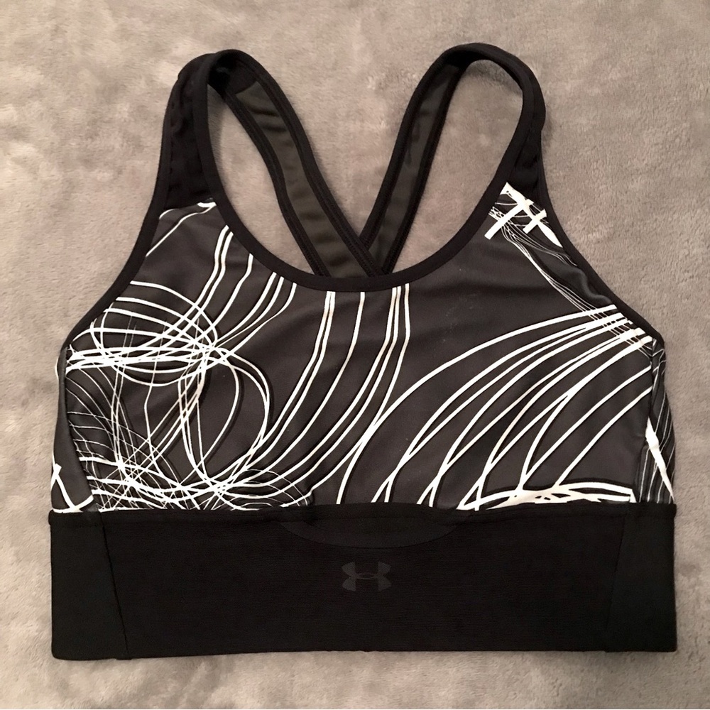 Under Armour Black Print Compression Bra Small